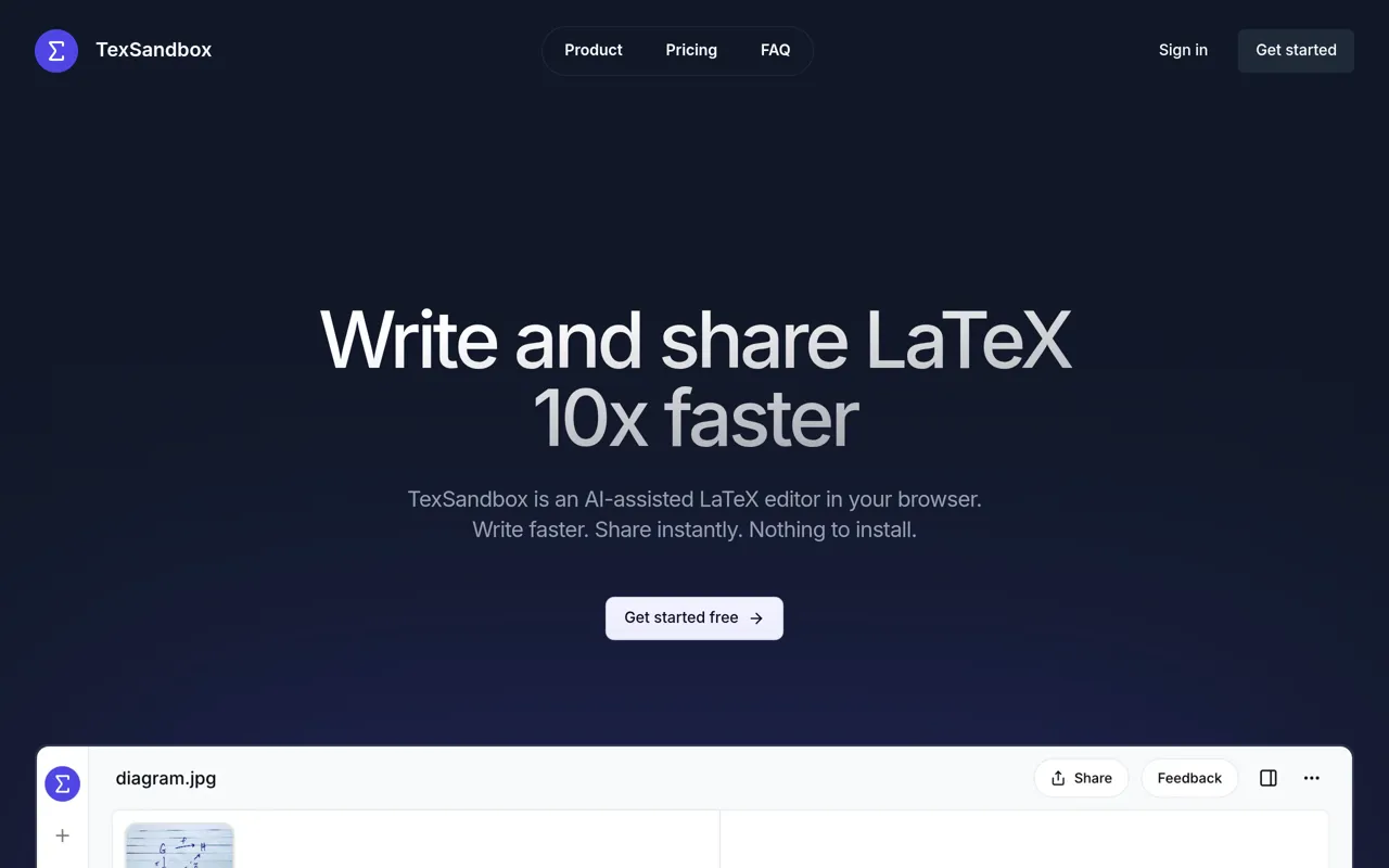 Screenshot of TexSandbox
