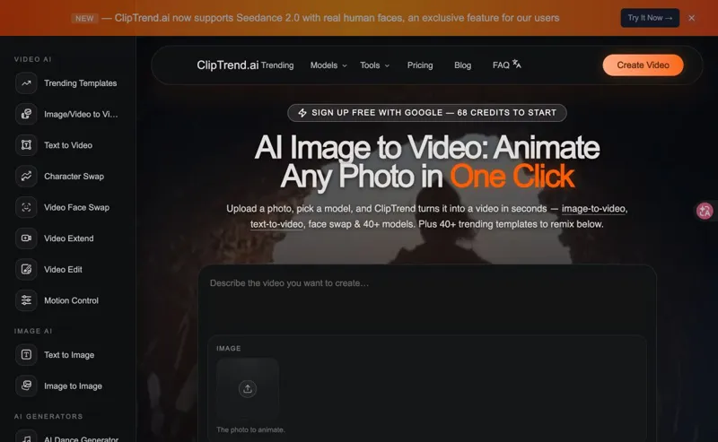Screenshot of ClipTrend.ai