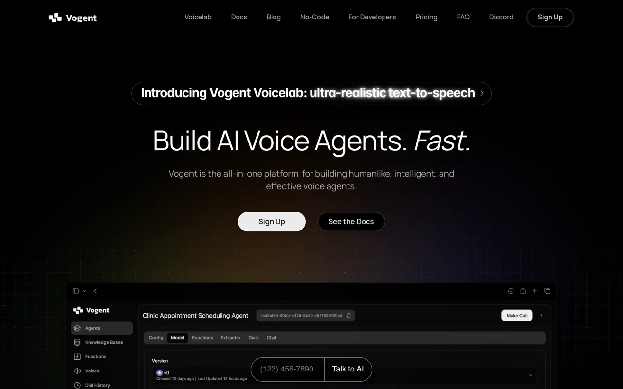 Screenshot of Vogent