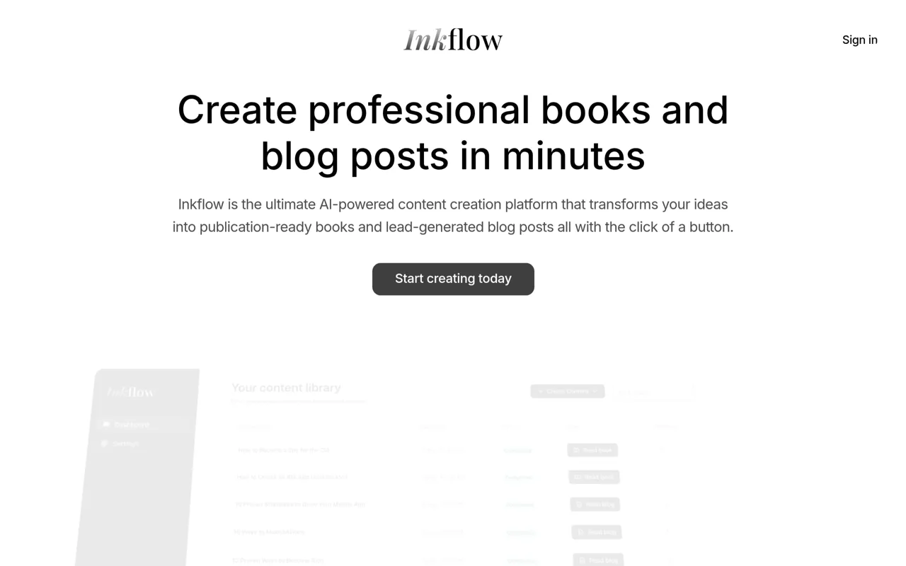 Screenshot of Inkflow