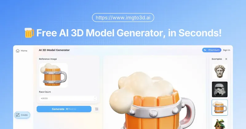 Screenshot of AI 3D Model Generator Free