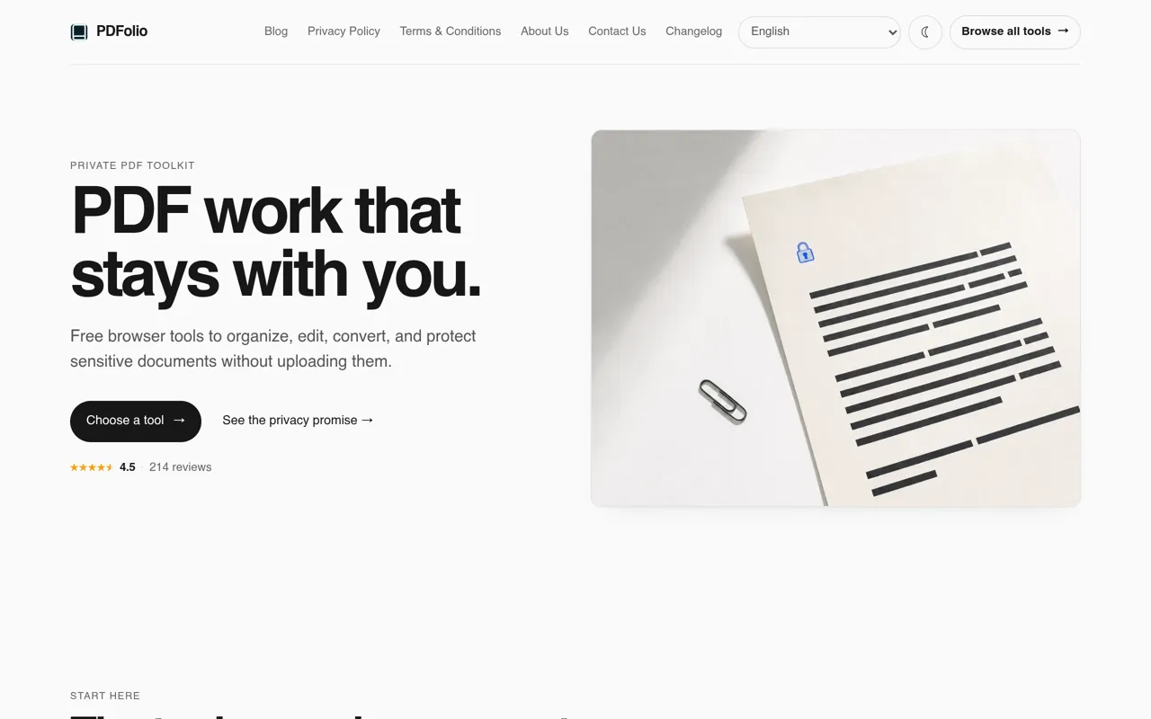 Screenshot of PDFolio