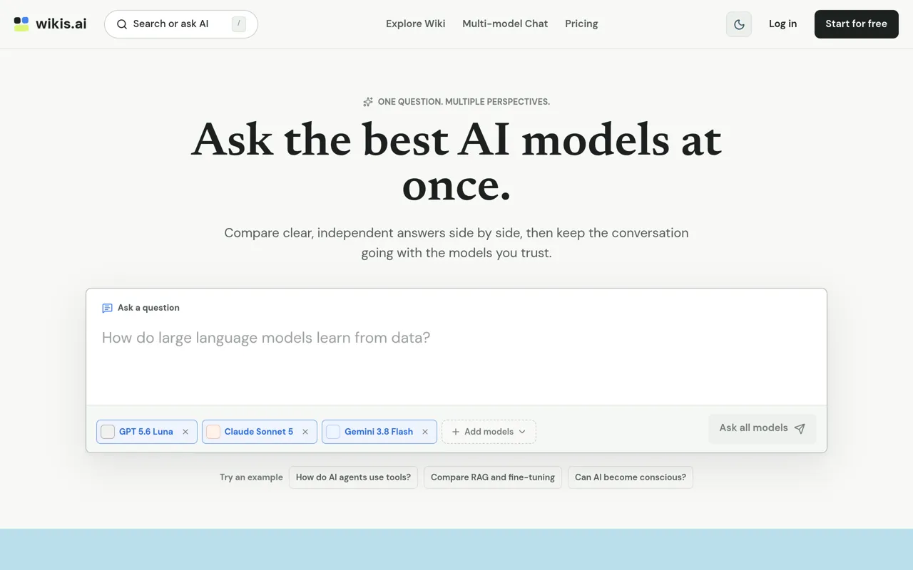 Screenshot of Wikis.ai