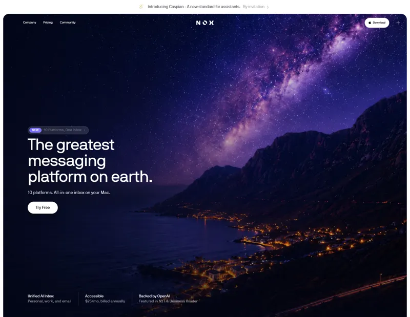 Screenshot of NOX Unified Inbox
