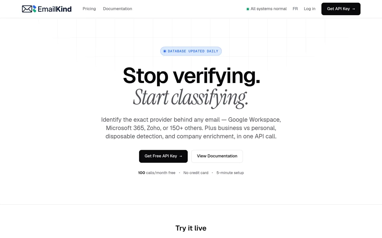 Screenshot of EmailKind