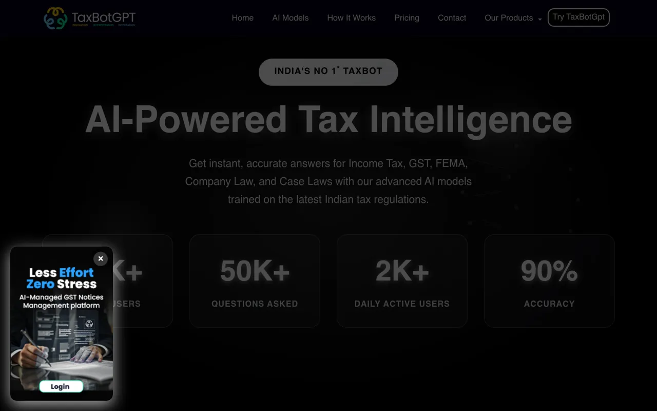 Screenshot of TaxBotGPT