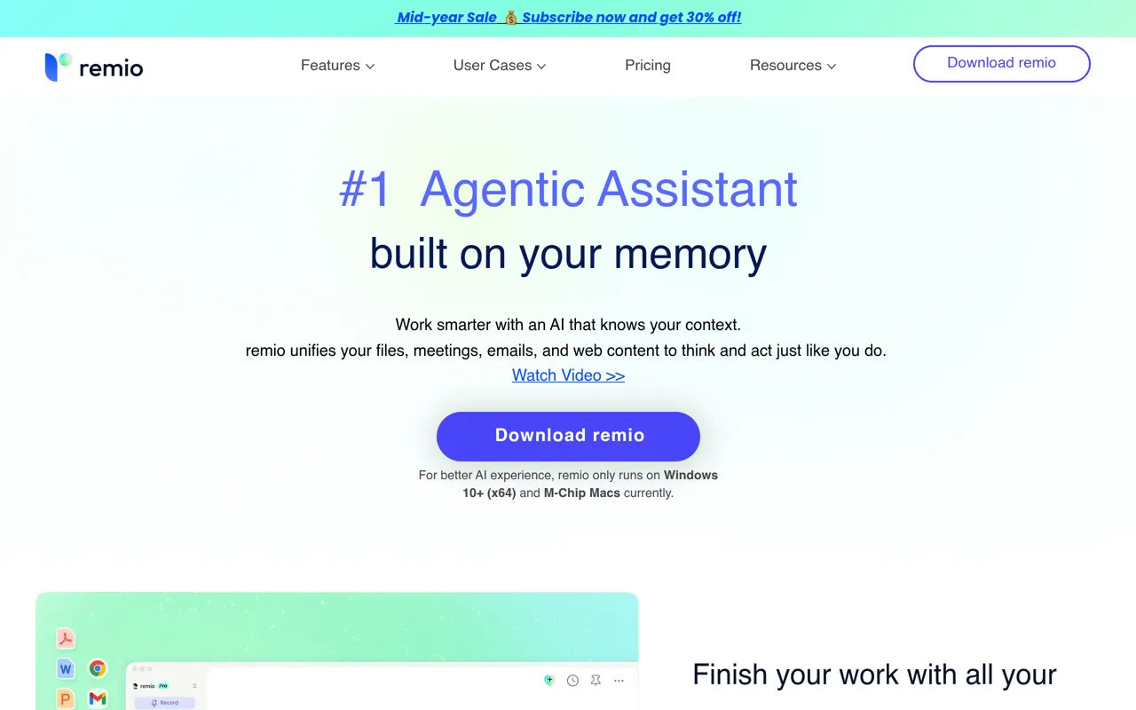 Screenshot of remio