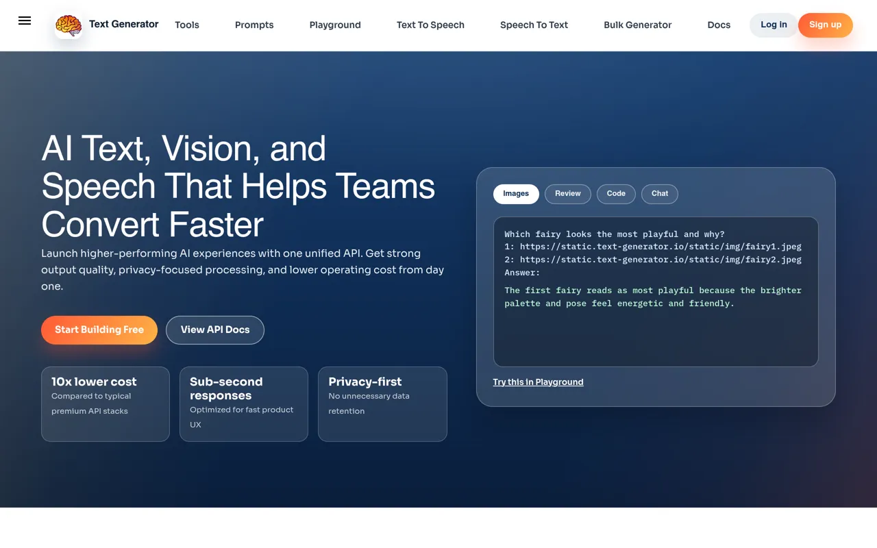 Screenshot of Text Generator