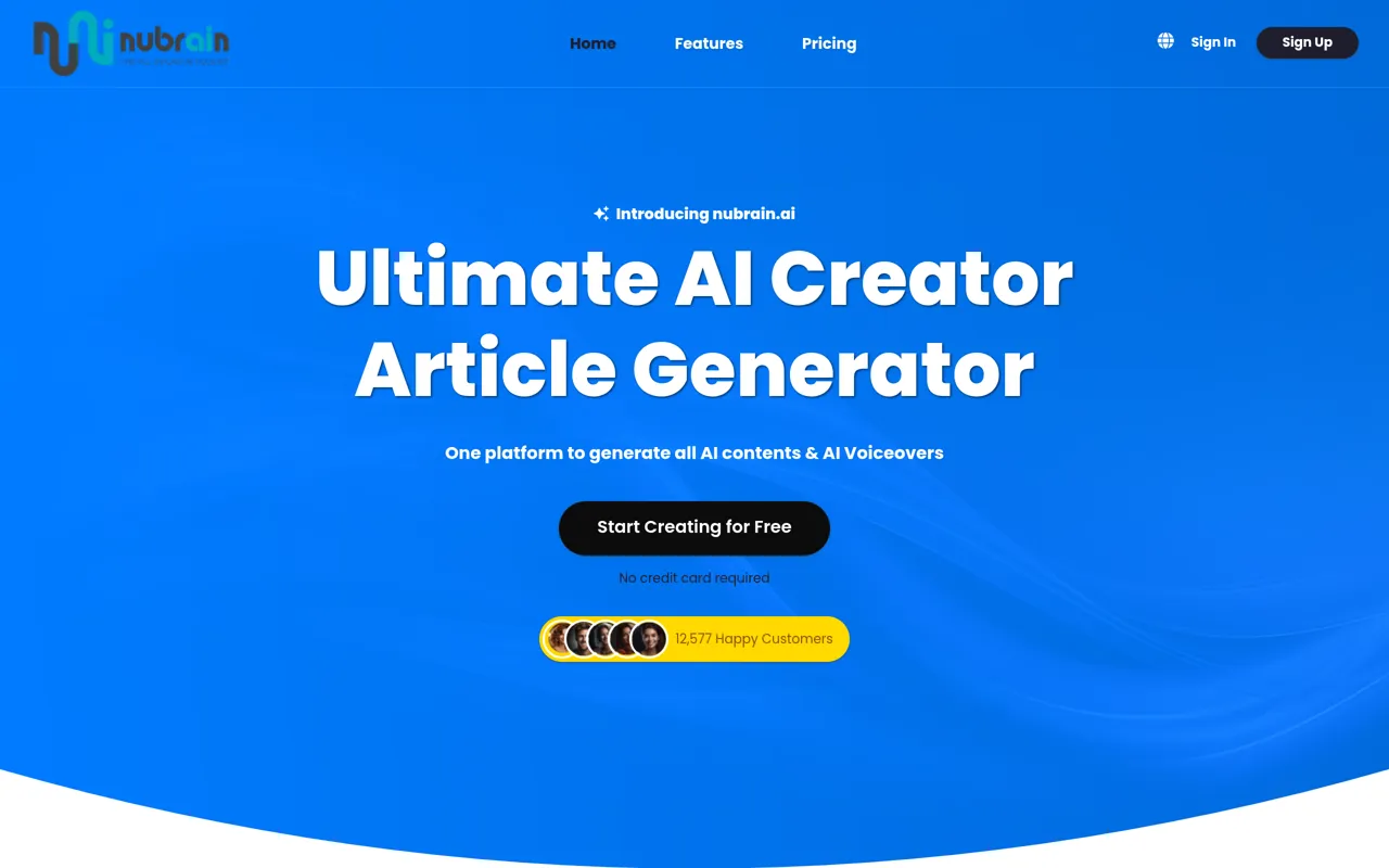 Screenshot of nubrain.ai