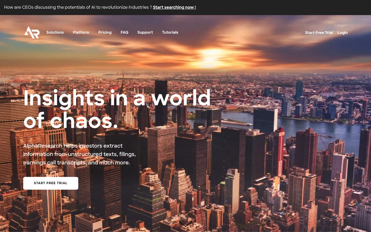 Screenshot of AlphaResearch