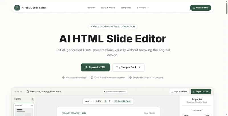 AI HTML Slide Editor