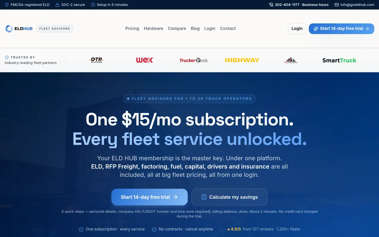 Screenshot of ELD Hub