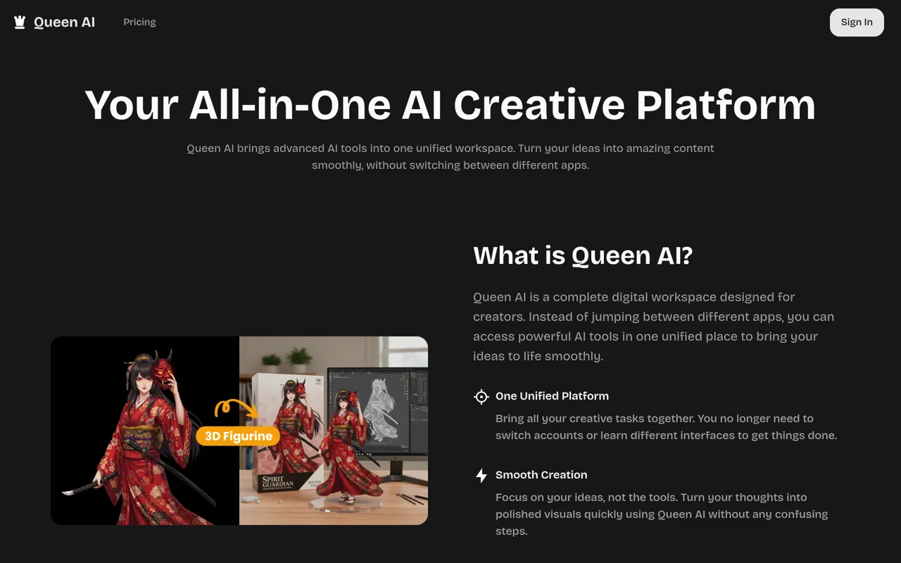 Screenshot of Queen AI