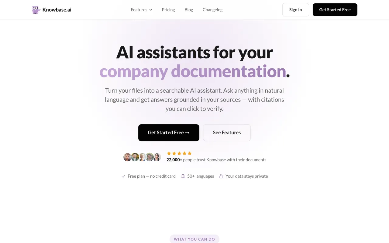 Screenshot of Knowbase.ai