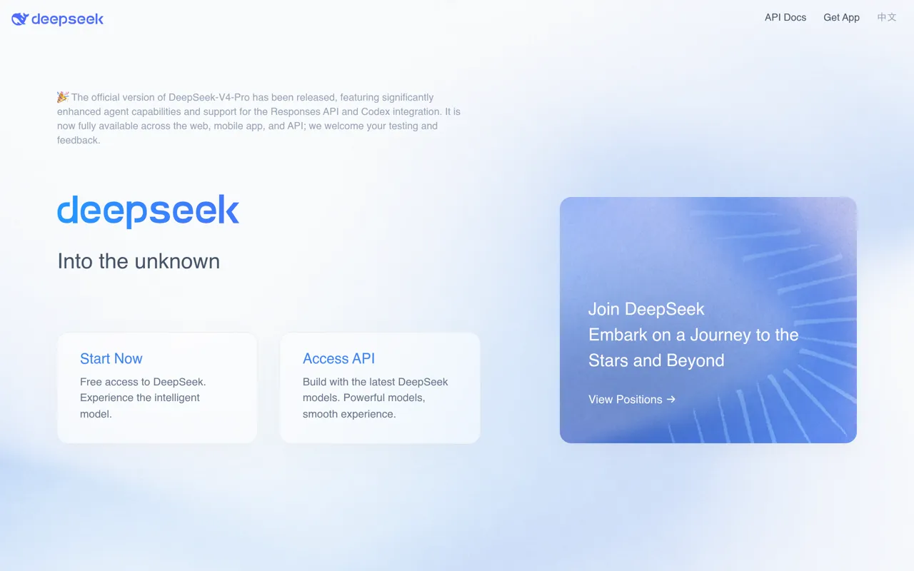 Screenshot of DeepSeek
