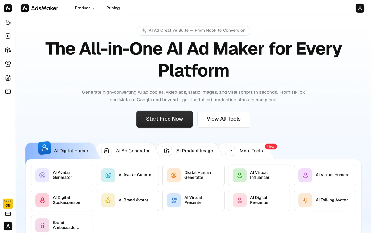 Screenshot of Adsmaker.ai