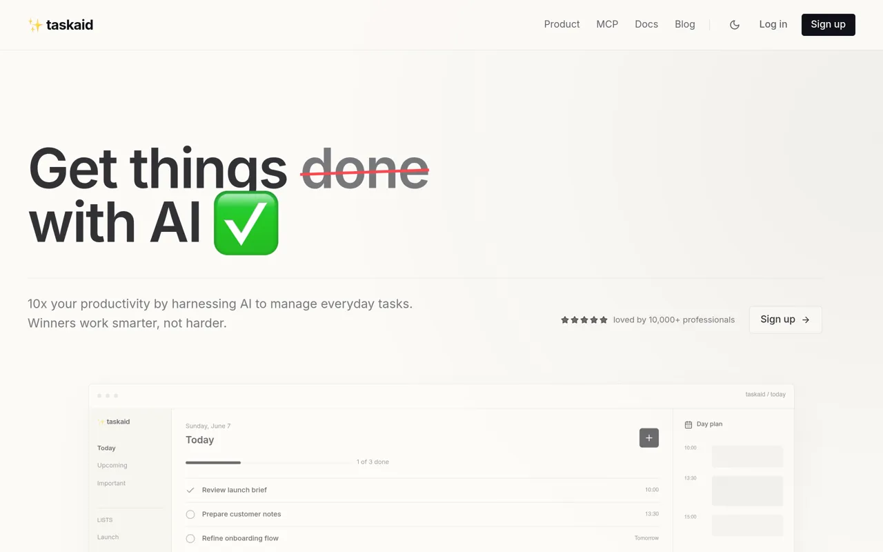 Screenshot of Taskaid AI