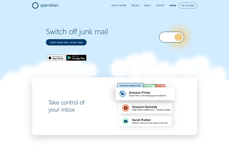 Screenshot of Spamdrain