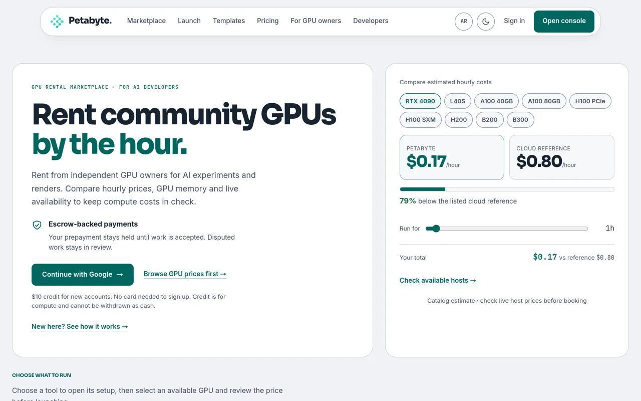 Screenshot of Petabyte