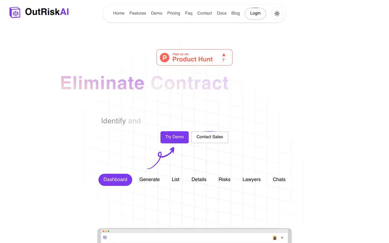 Screenshot of OutRiskAI
