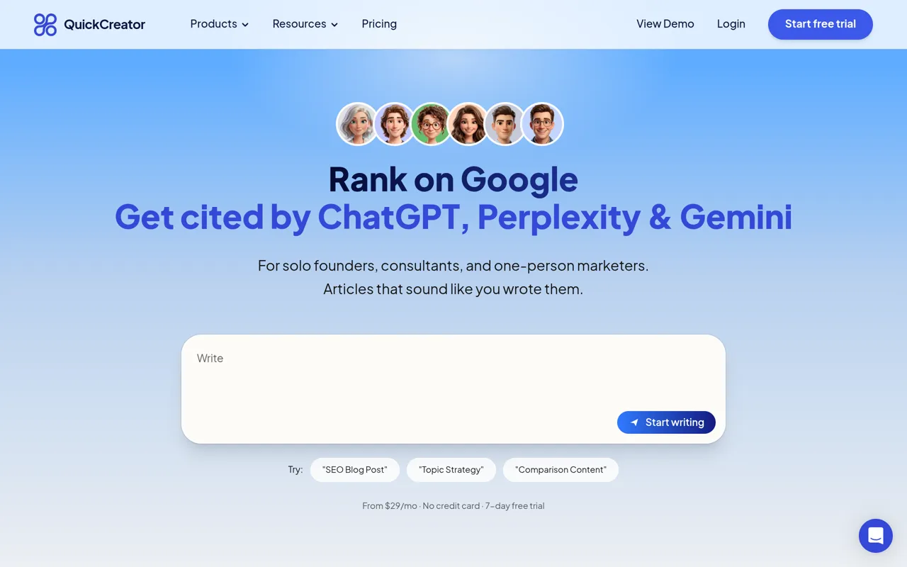 Screenshot of QuickCreator
