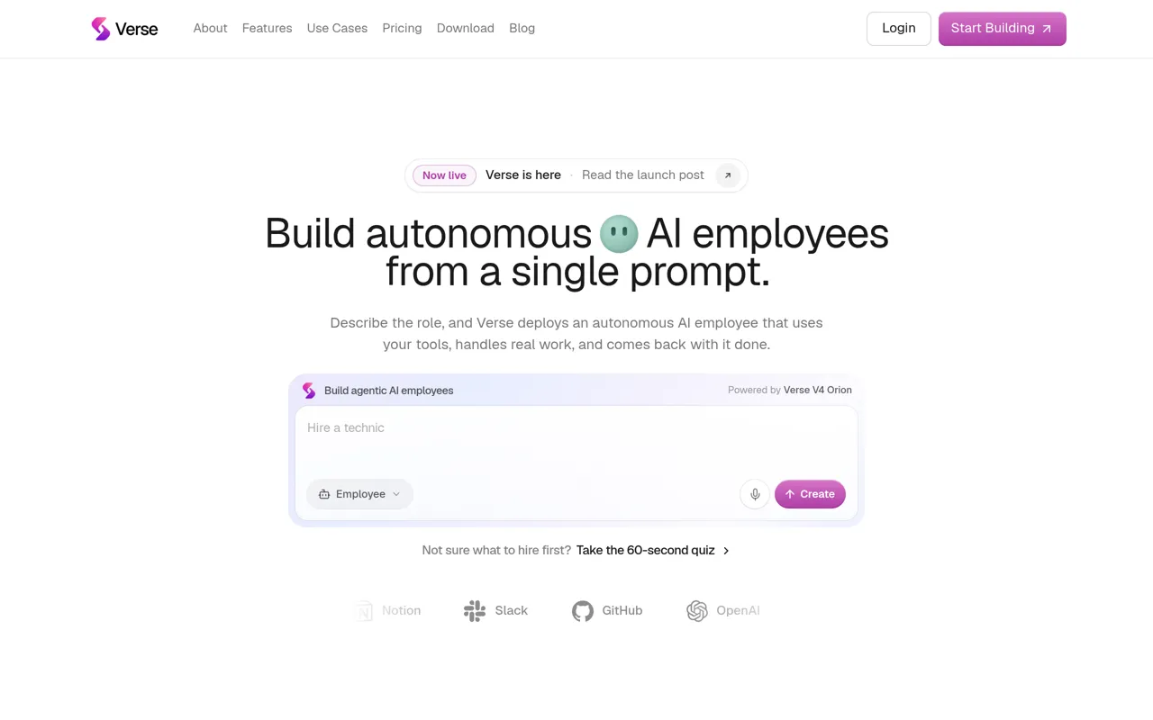 Screenshot of Verse