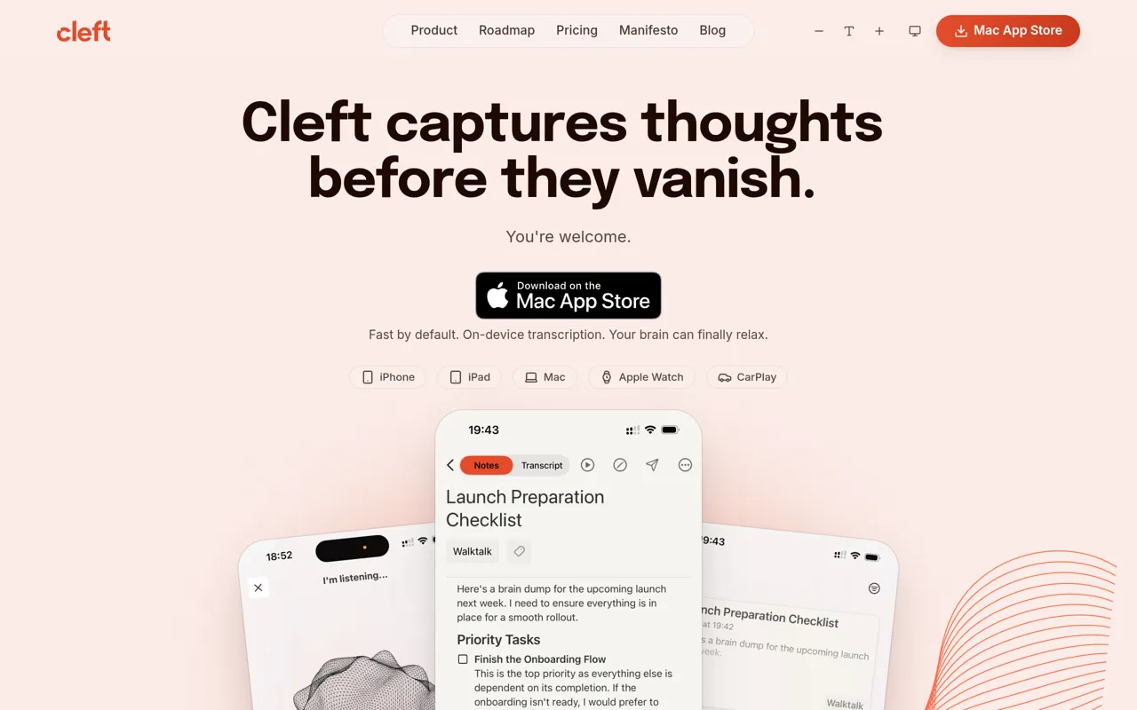 Screenshot of Cleft