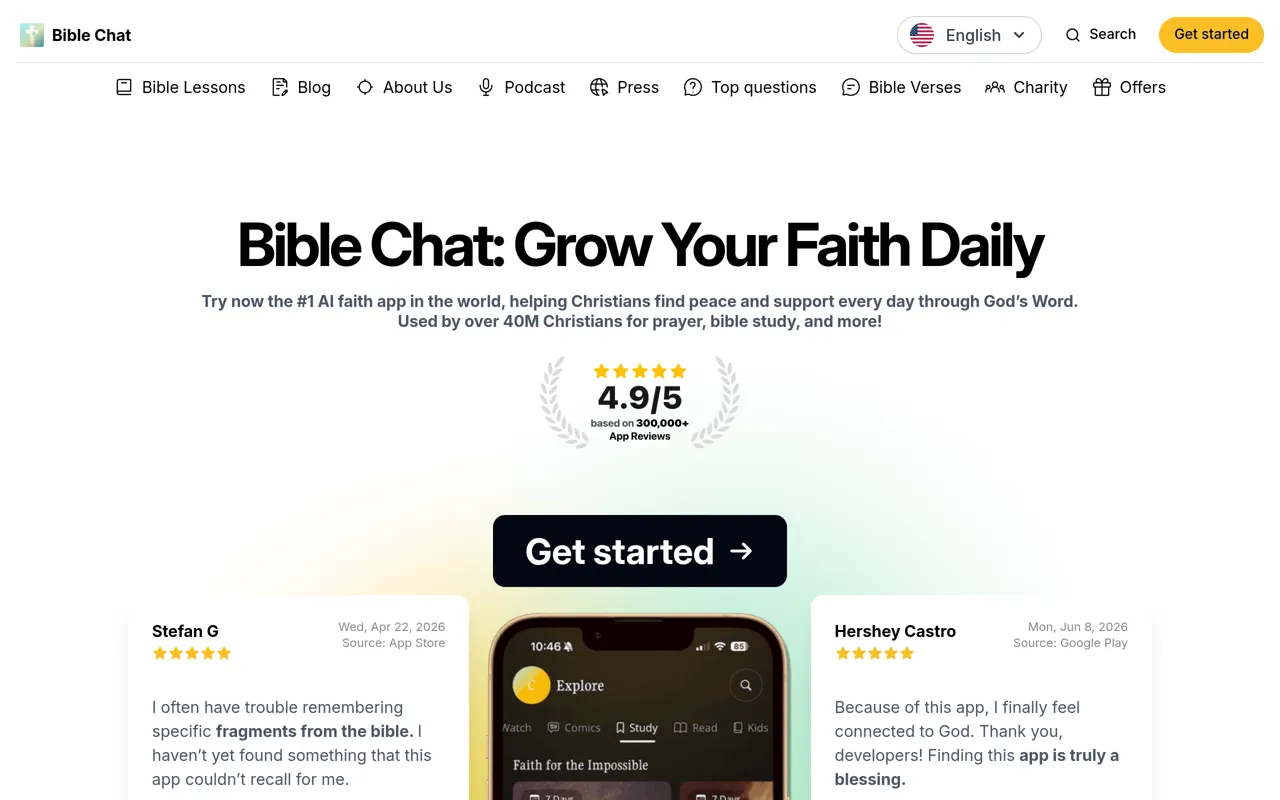 Screenshot of Bible Chat
