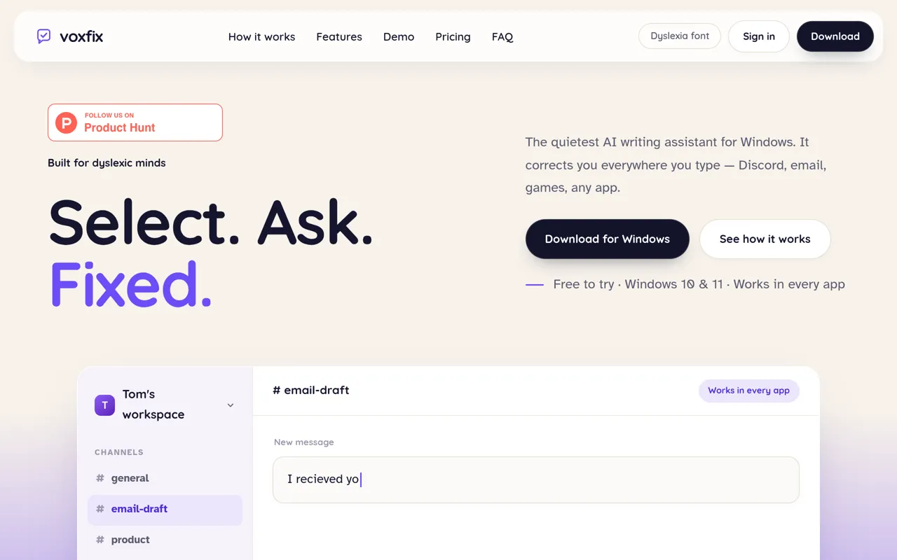 Screenshot of Voxfix