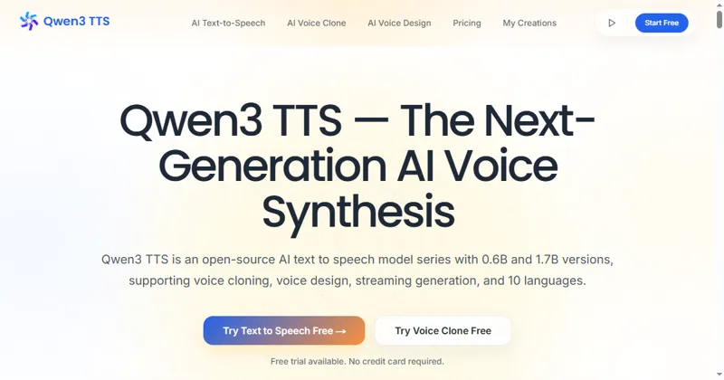 Screenshot of Qwen3 TTS