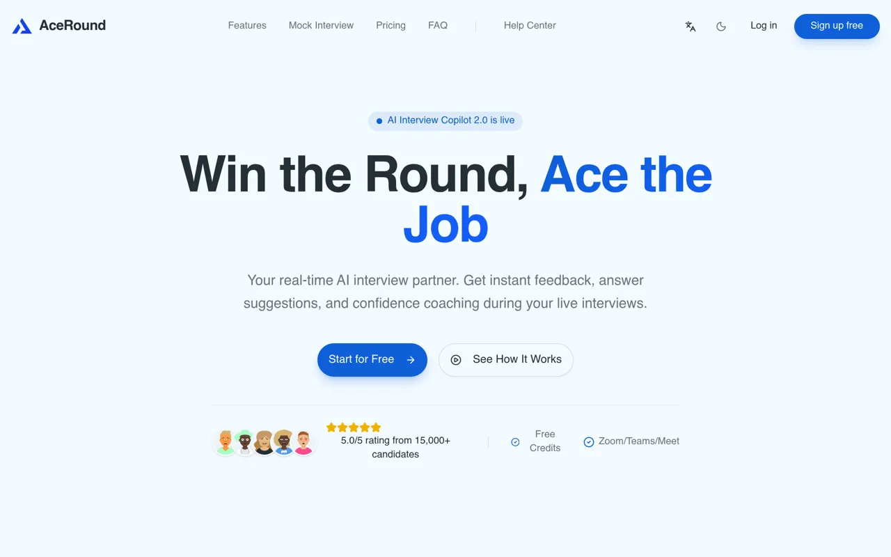 Screenshot of AceRound AI