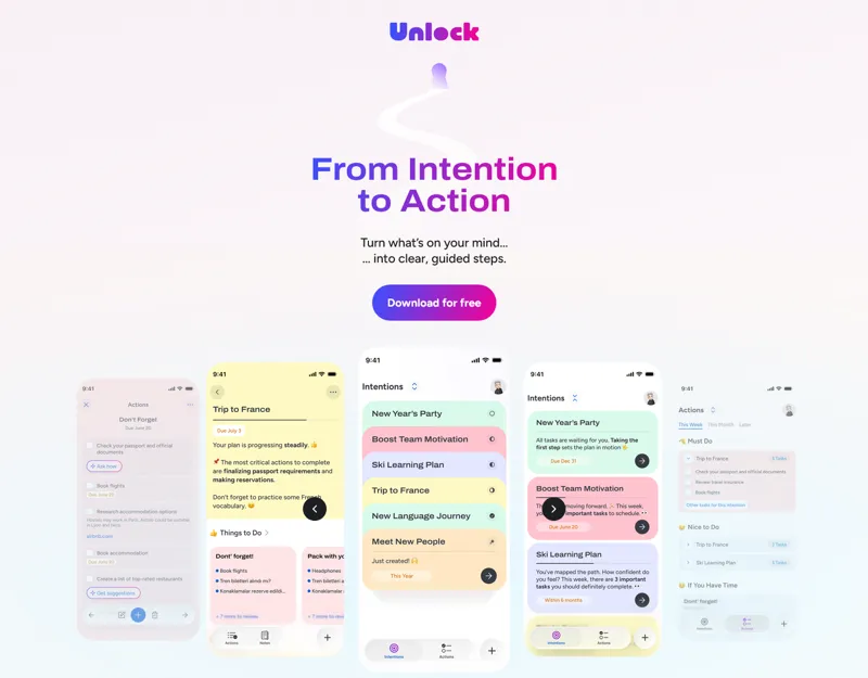 Screenshot of Unlock by BeforeSunset AI