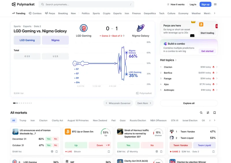 Screenshot of Polymarket