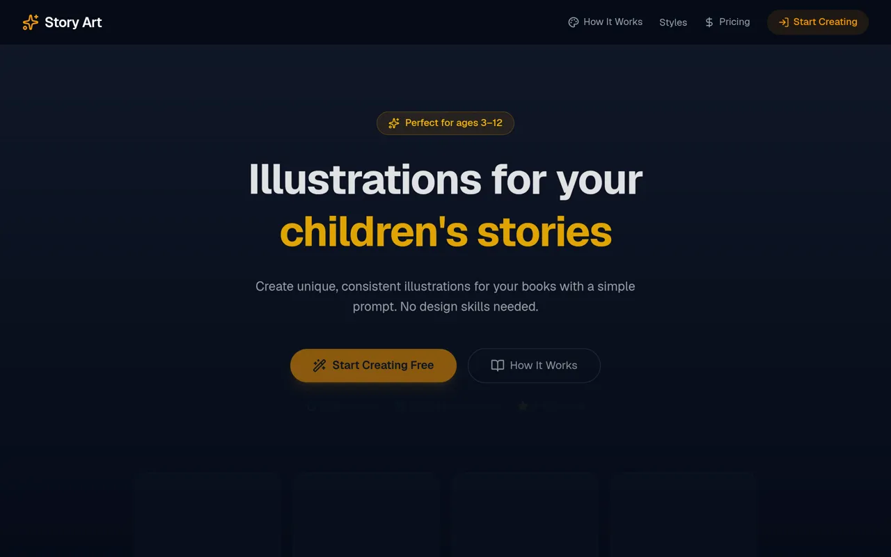 Screenshot of StoryArtAI