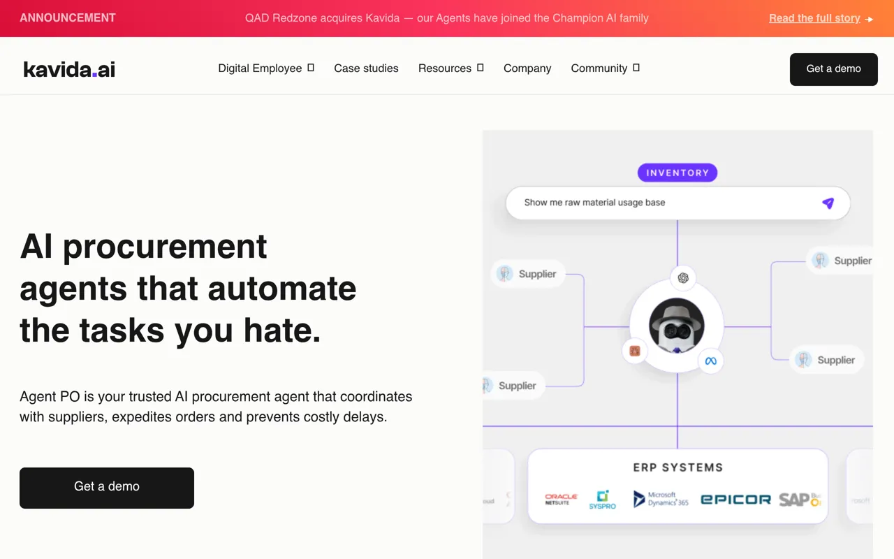 Screenshot of Kavida Agent PO