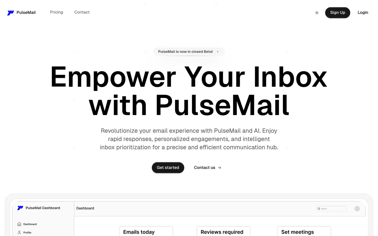 Screenshot of PulseMail