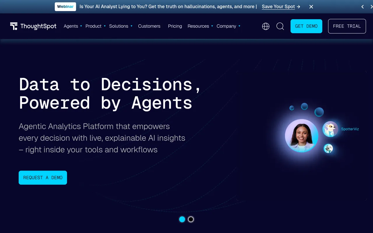 Screenshot of ThoughtSpot Agentic Analytics Platform