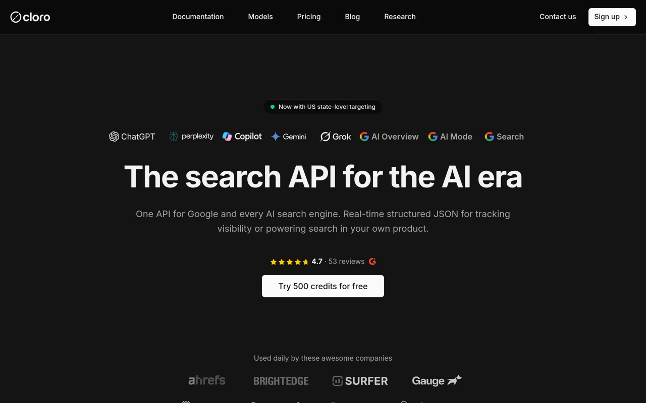 Screenshot of cloro