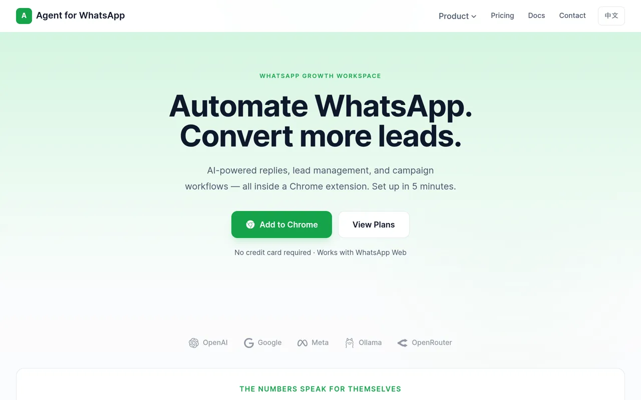 Screenshot of Agent for WhatsApp