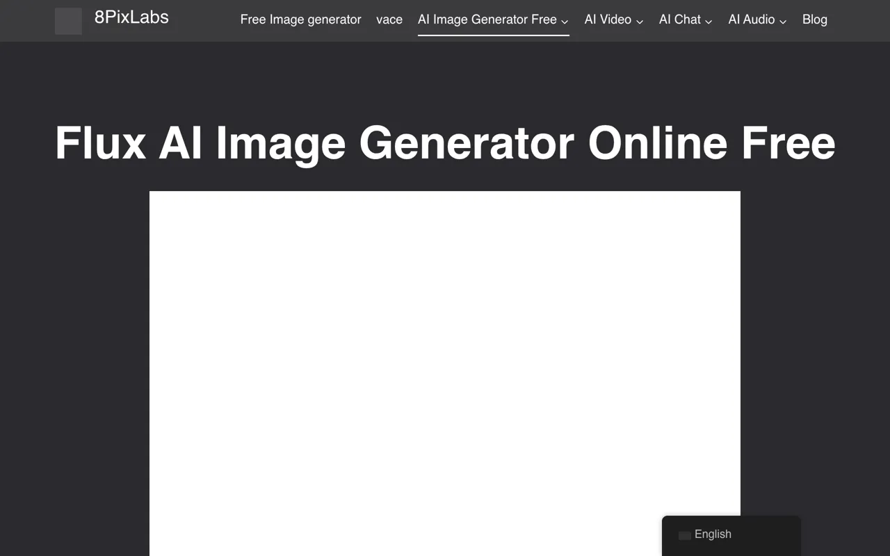 Screenshot of 8PixLabs FLUX AI Image Generator