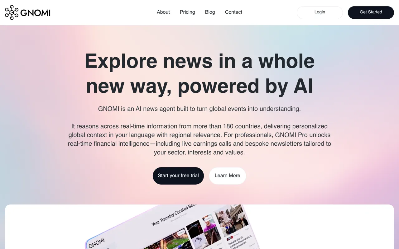 Screenshot of GNOMI