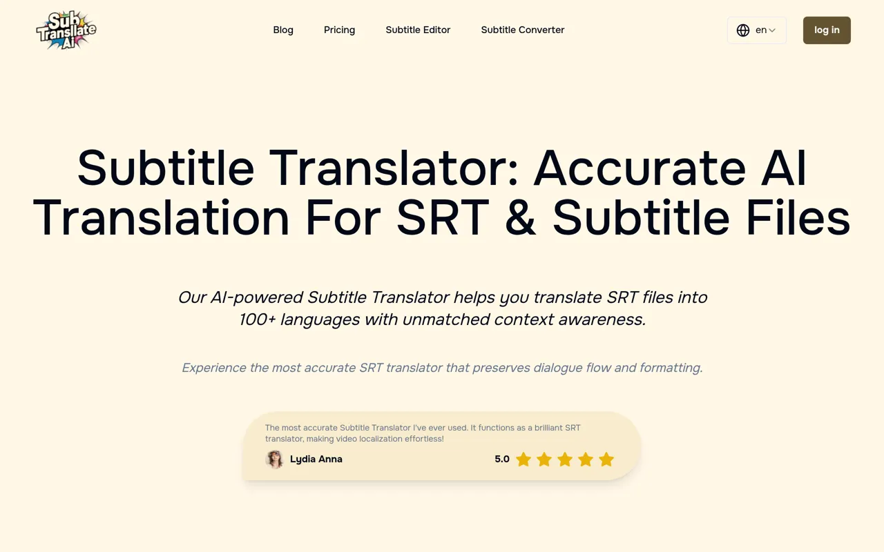 Screenshot of SubTranslate AI