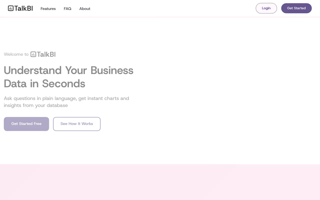 Screenshot of TalkBI