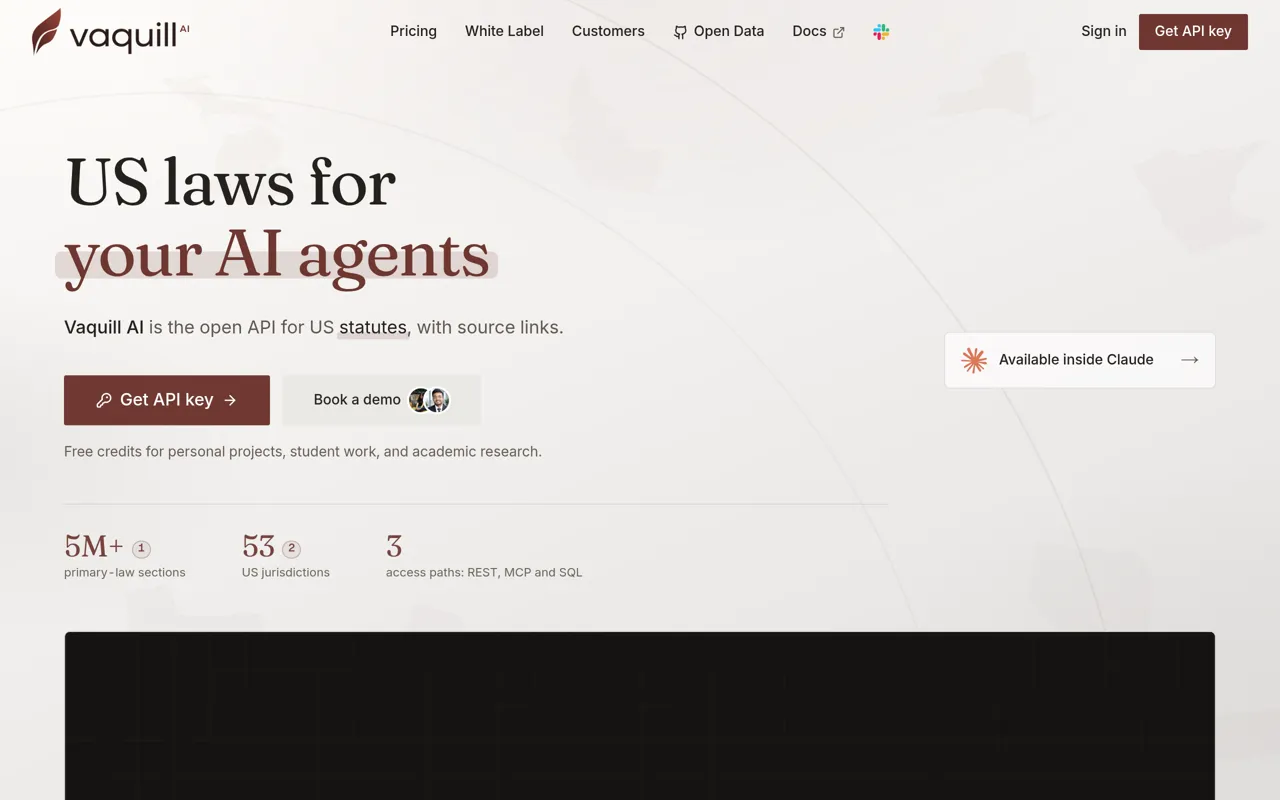 Screenshot of Vaquill AI