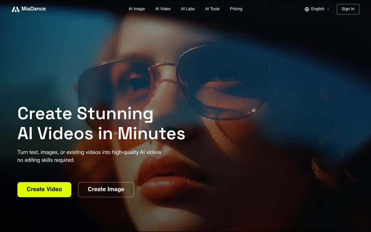 Screenshot of MiaDance