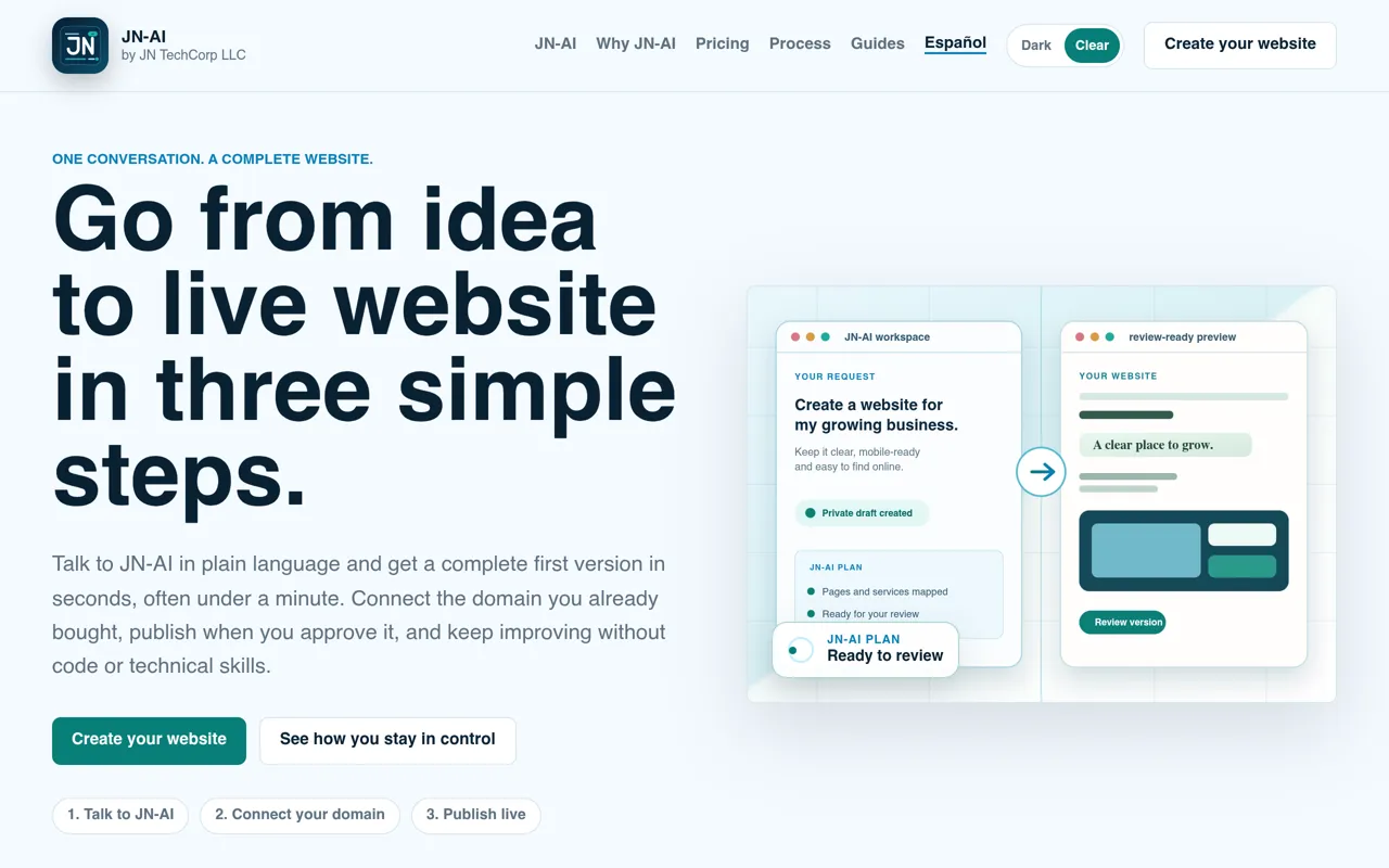 Screenshot of JN-AI.NET