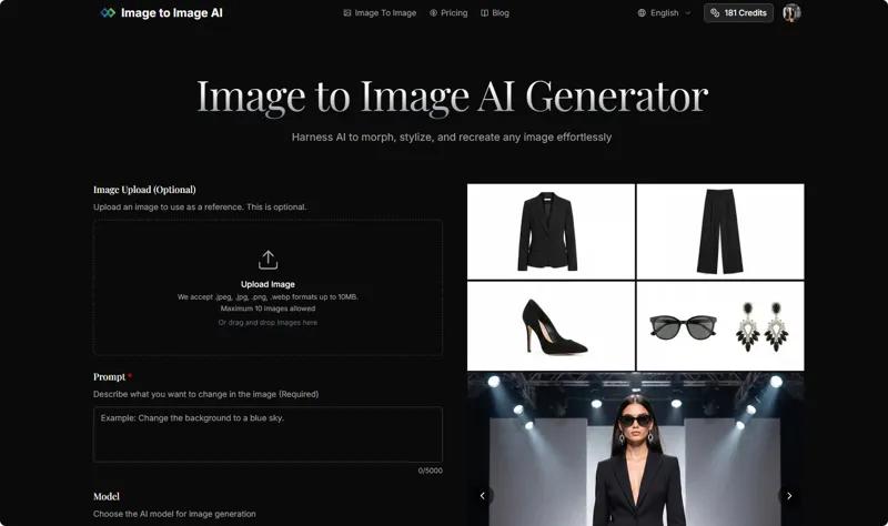 Screenshot of Image to Image AI