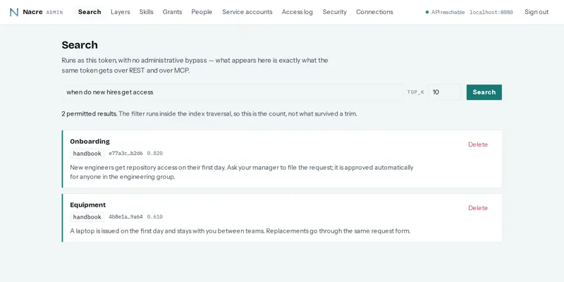 Screenshot of Nacre