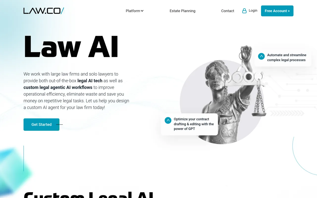 Screenshot of Law.co AI