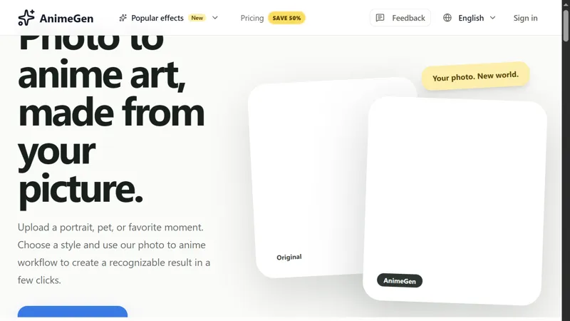 Screenshot of AnimeGen